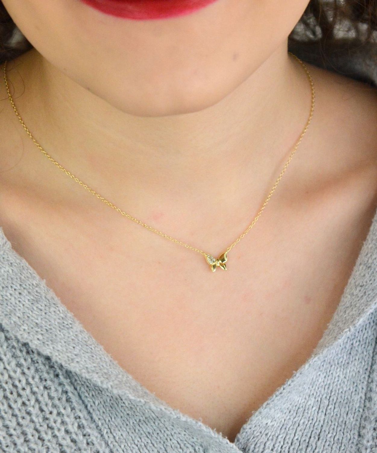 Naszyjnik damski Nomination Italy Petit Sparkle srebrny pozłacany motylek 242303042.jpg